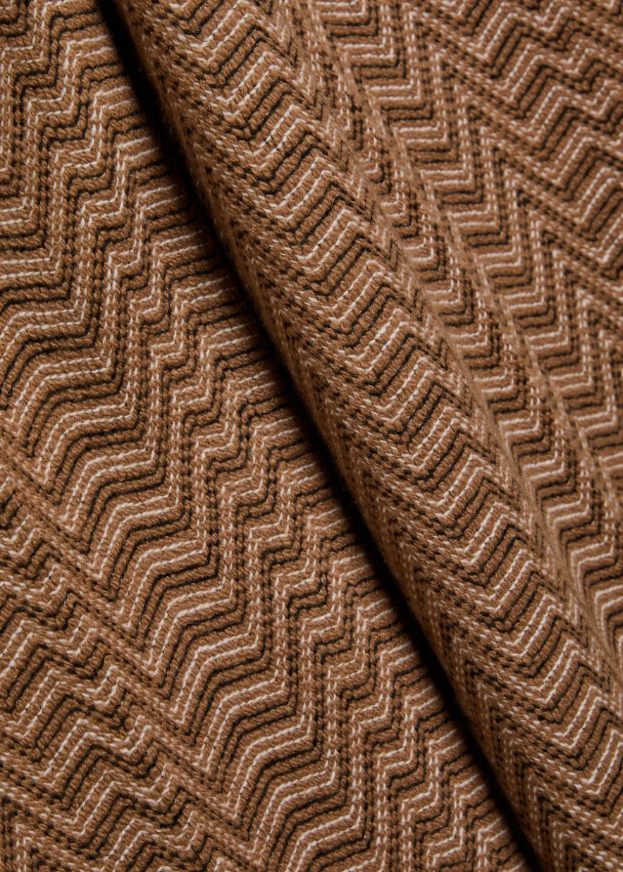 Chevron wide-leg wool-blend trousers