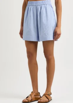 Chiara striped cotton shorts