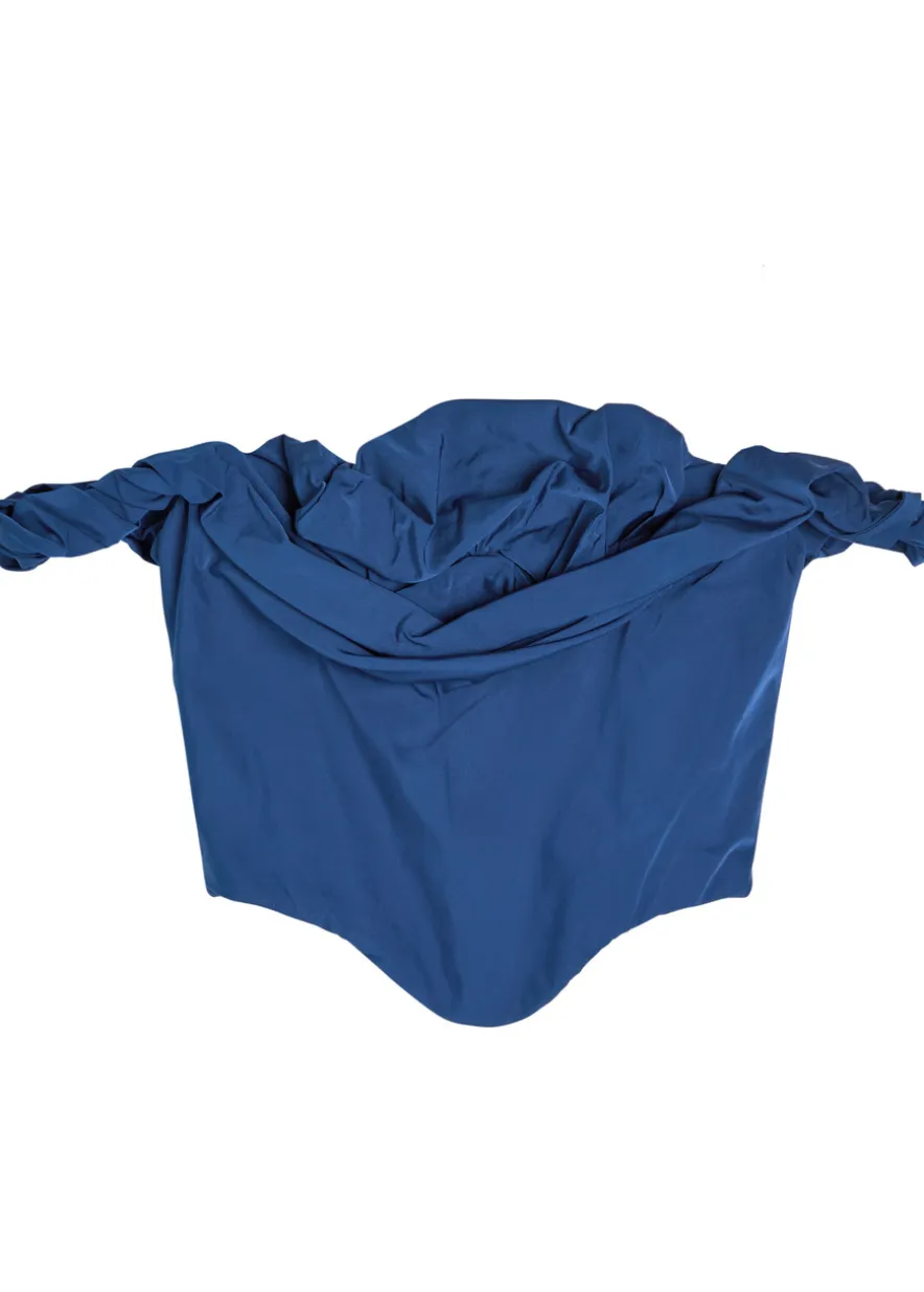 Chichi Corset draped taffeta crop top