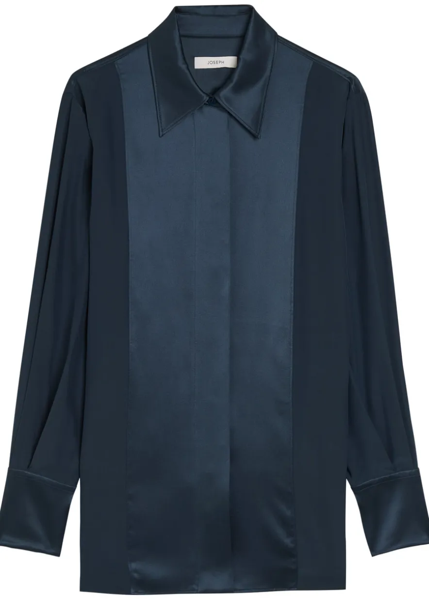 Childs panelled silk blouse