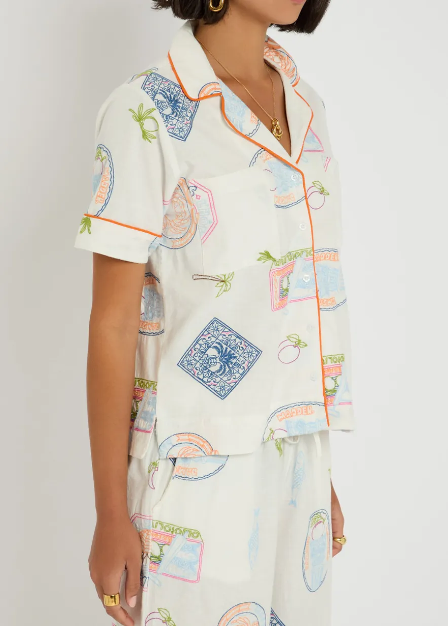 Chlo embroidered cotton-blend shirt