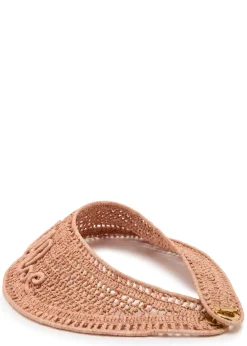 Chloé logo-embroidered raffia visor