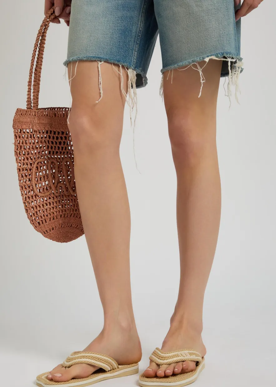 Chloé Sand woven and leather flip flops