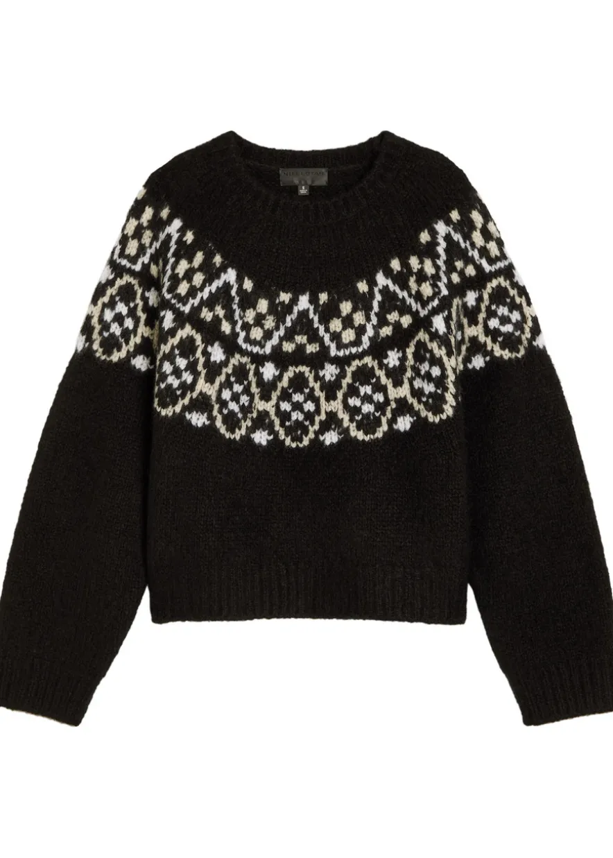 Chrissy patterned cashmere and silk-blend jumper