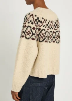 Chrissy patterned cashmere and silk-blend jumper