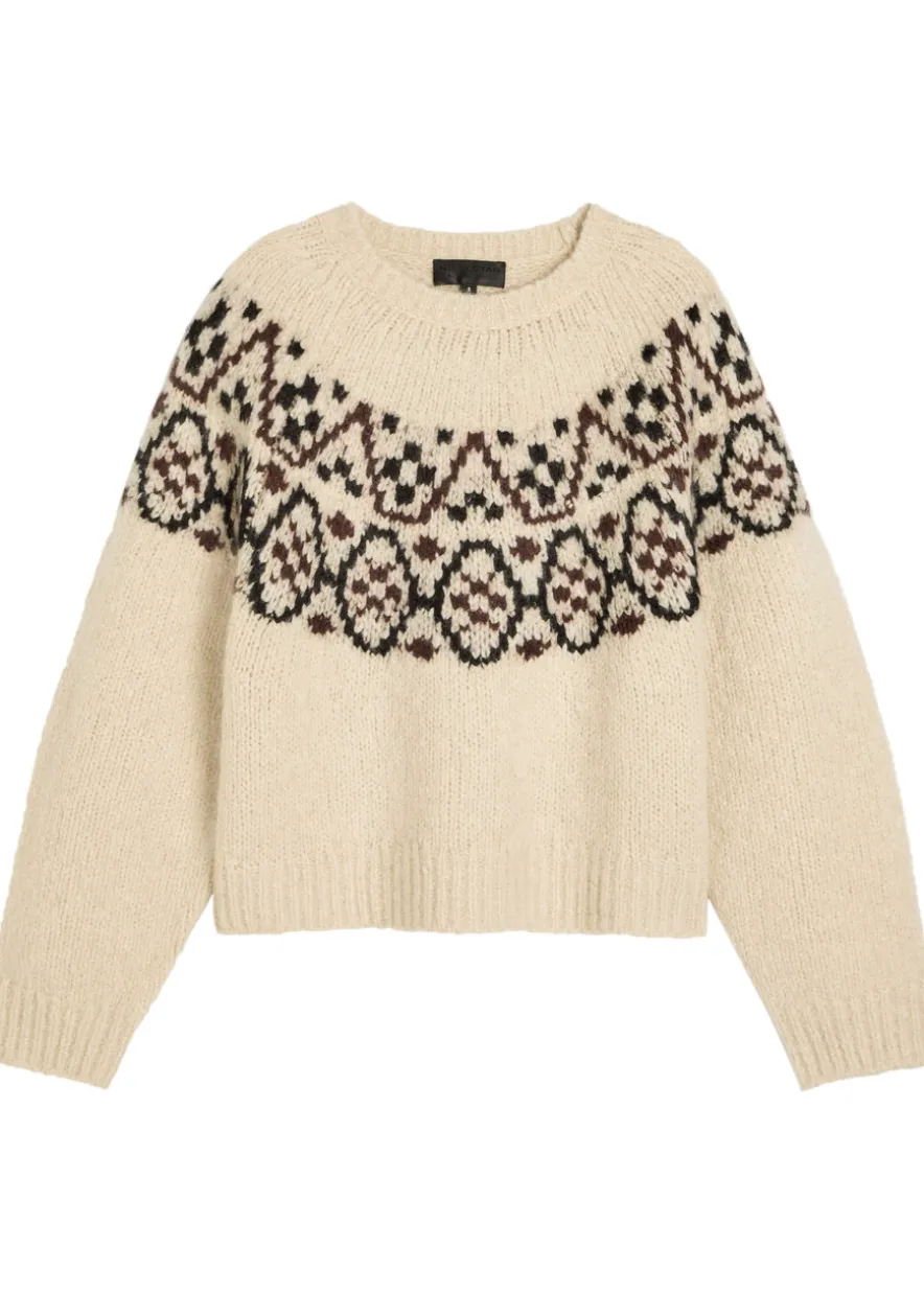 Chrissy patterned cashmere and silk-blend jumper