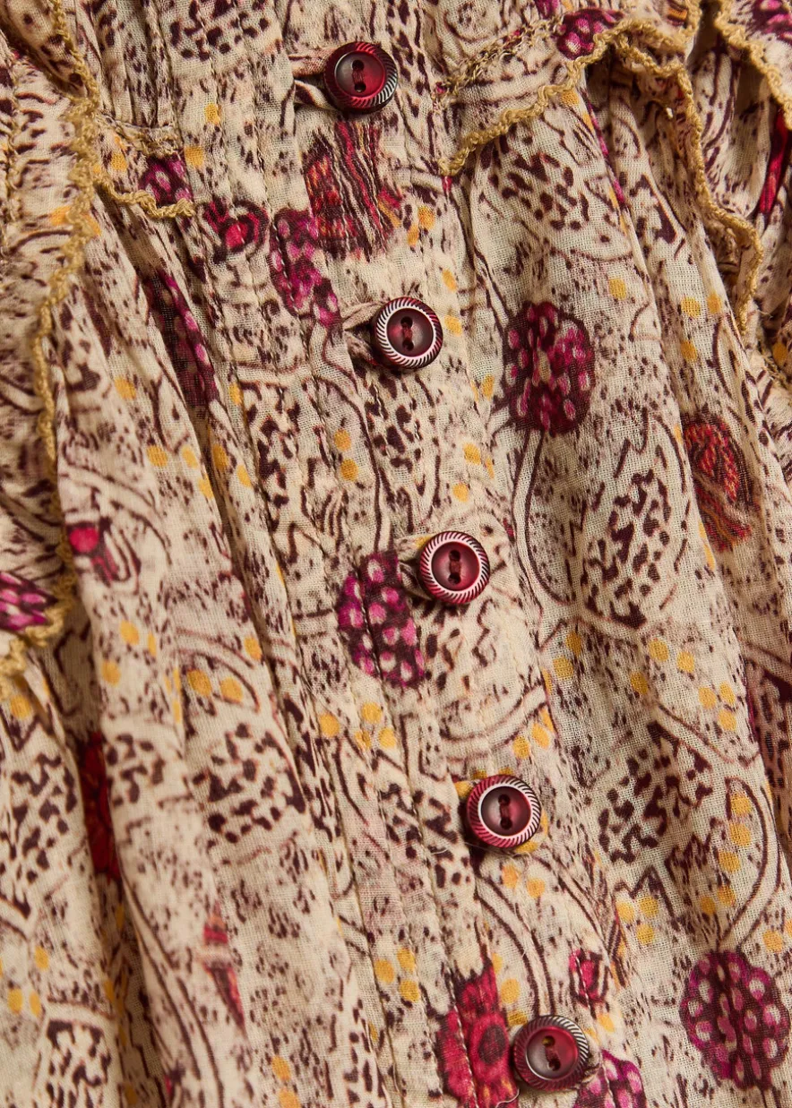 Christa ruffled floral-print cotton shirt