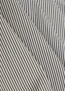 Cinched striped cotton-poplin shirt