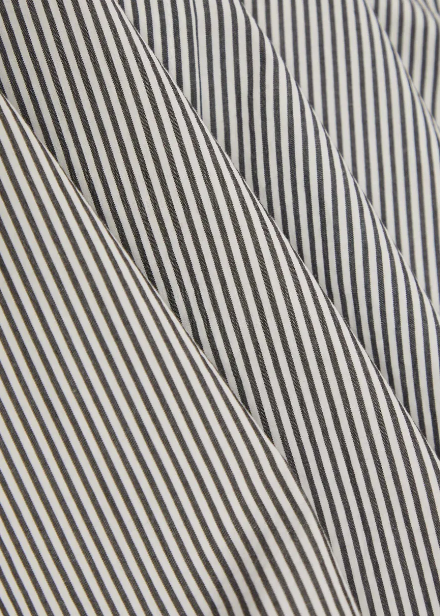 Cinched striped cotton-poplin shirt