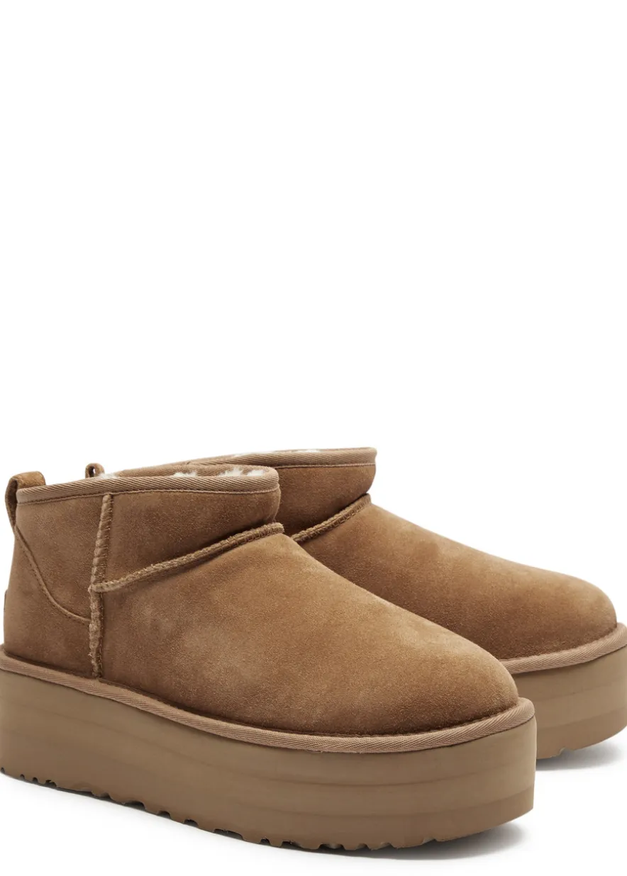 Classic Ultra Mini suede flatform boots