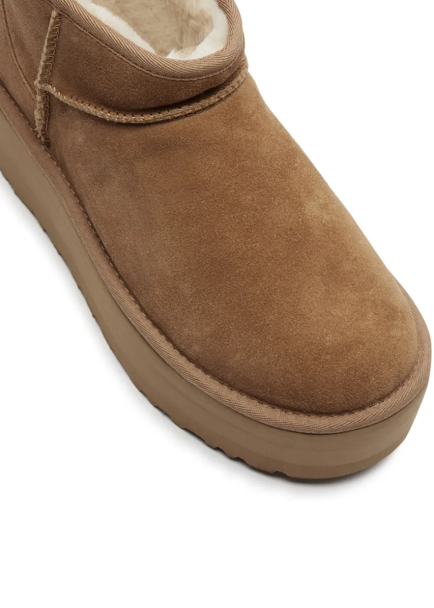 Classic Ultra Mini suede flatform boots