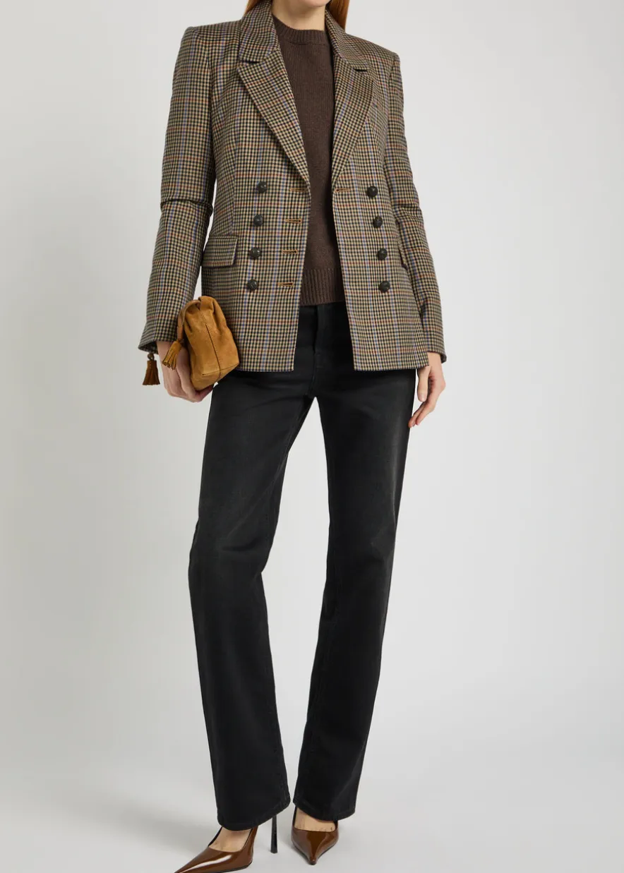 Claude Dicky plaid stretch-wool blazer