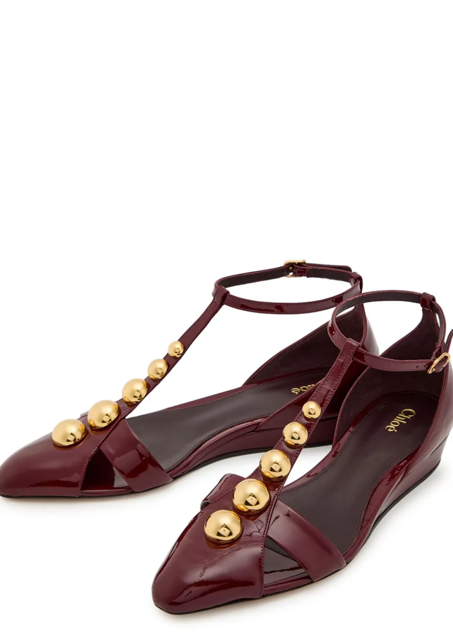 Cleia stud-embellished patent leather sandals