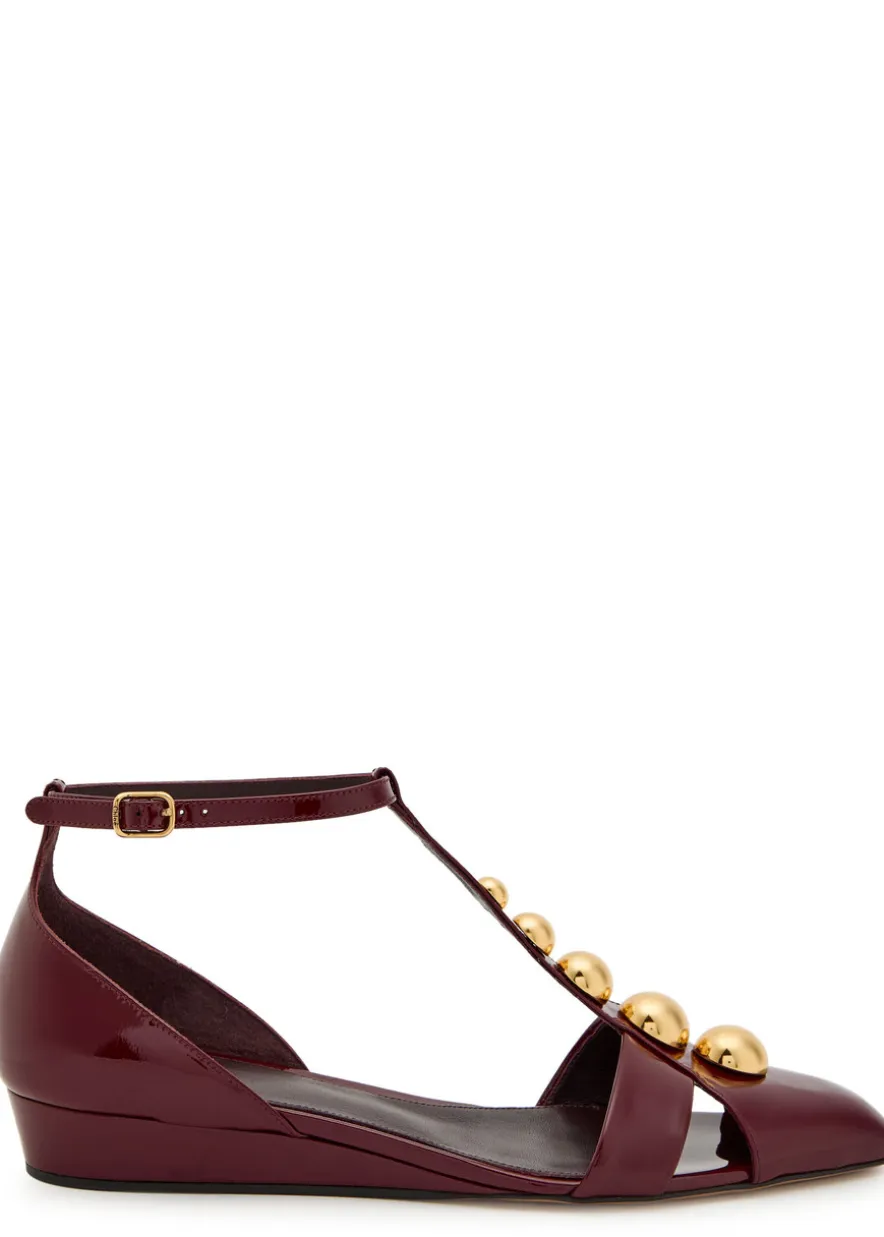 Cleia stud-embellished patent leather sandals