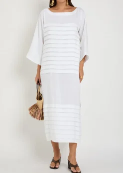 Cleo pleated linen midi dress