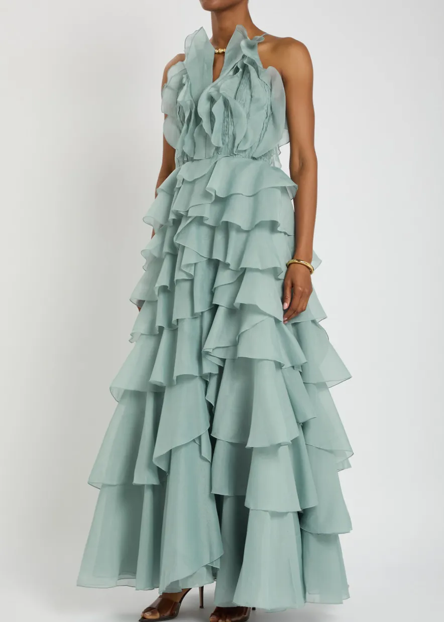 Cleo ruffled chiffon gown