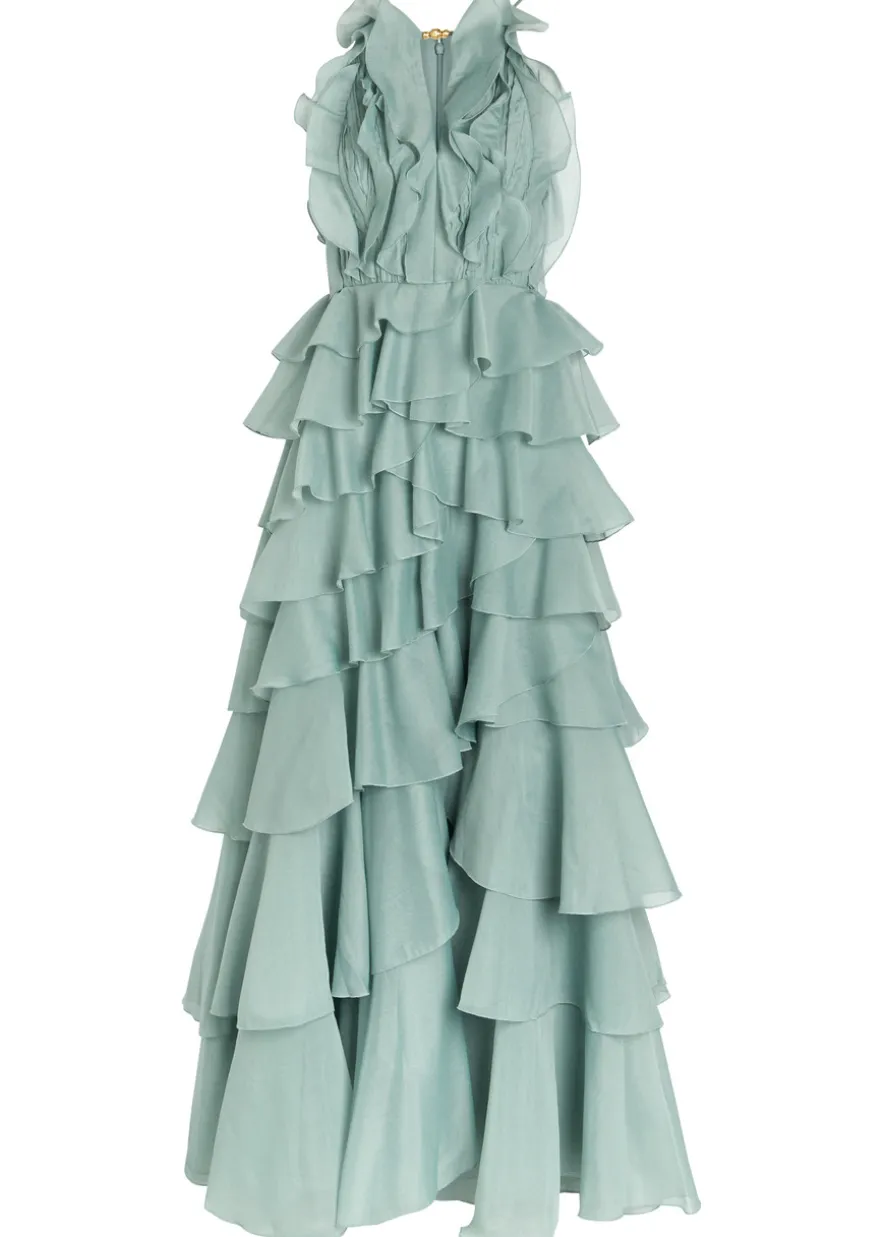 Cleo ruffled chiffon gown