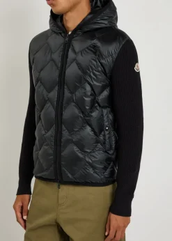 Close-knit and nylon jacket