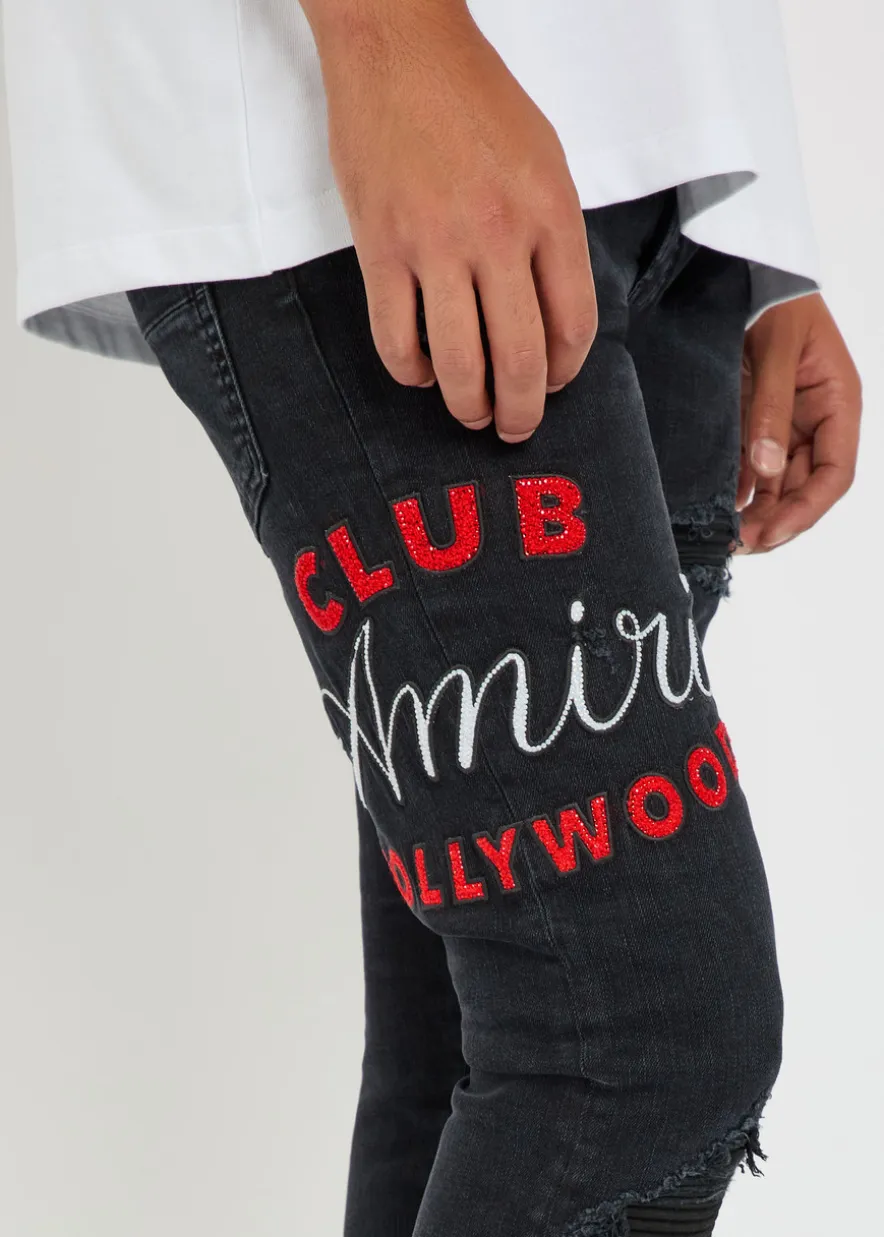 Club Amiri MX1 appliquéd skinny jeans