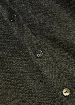 Coated wool-blend cardigan