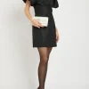 Cocktail floral-jacquard woven mini dress