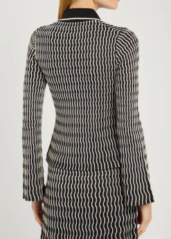 Collen textured knit polo top