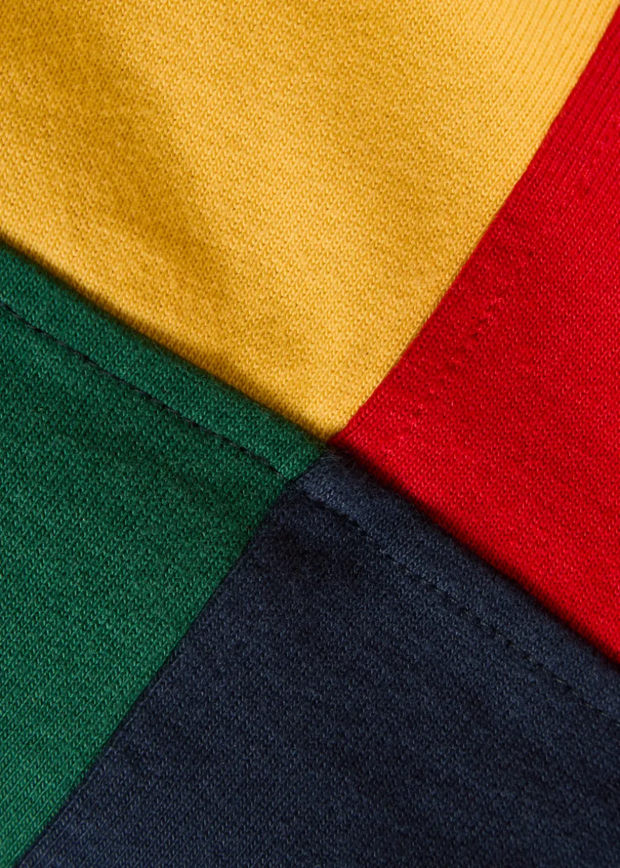 Colour-blocked cotton rugby top