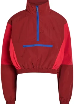 Colour-blocked shell cropped jacket