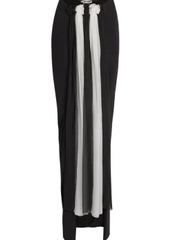 Colour-blocked stretch-jersey maxi skirt