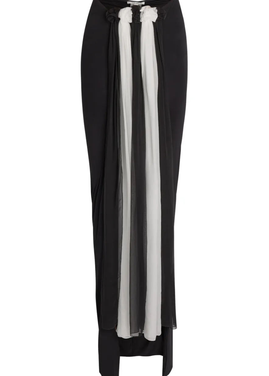 Colour-blocked stretch-jersey maxi skirt