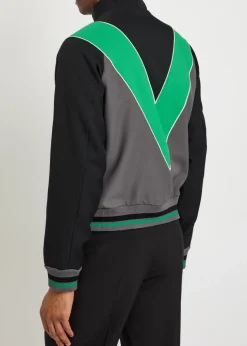 Colour-blocked twill track jacket