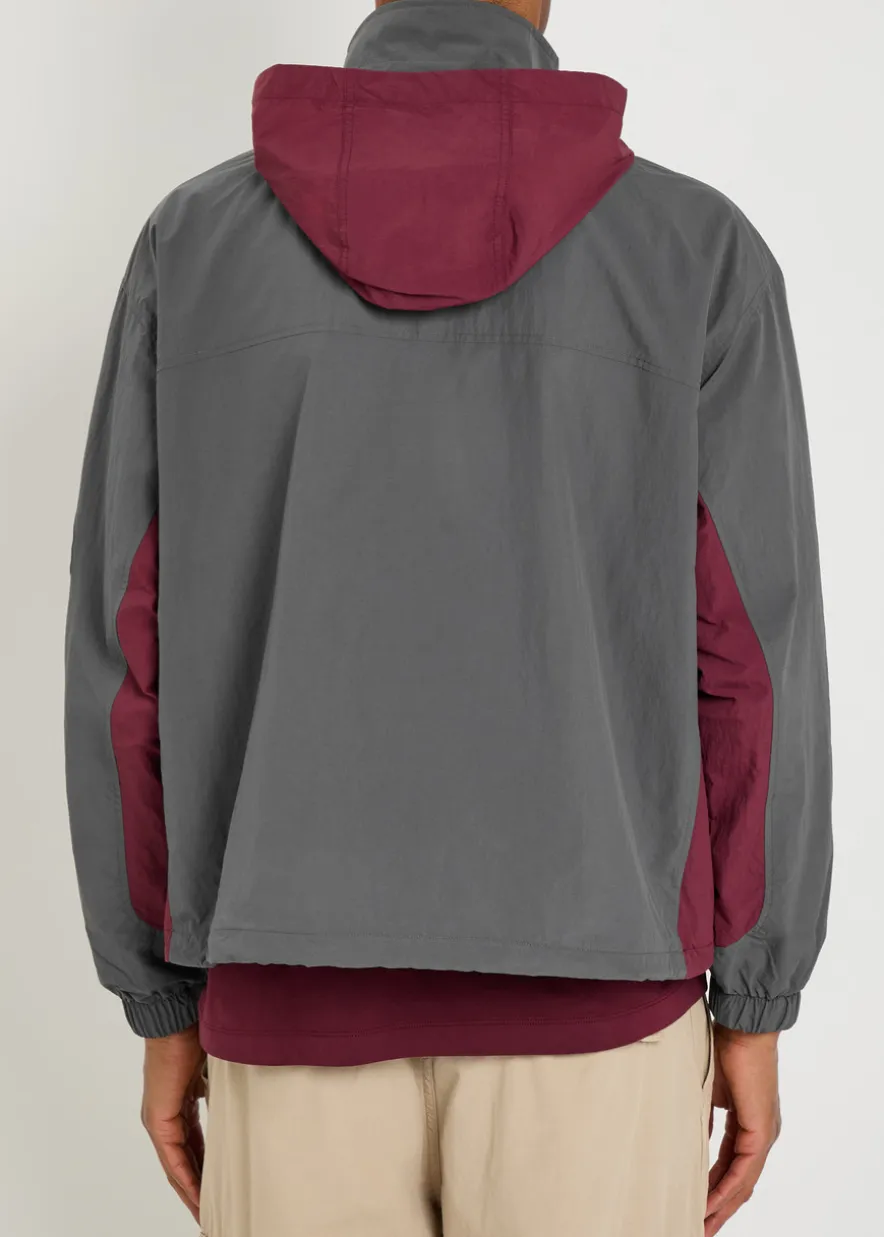 Colour-block hooded shell jacket