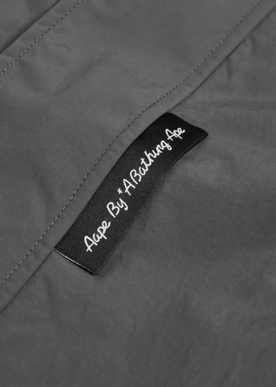 Colour-block hooded shell jacket