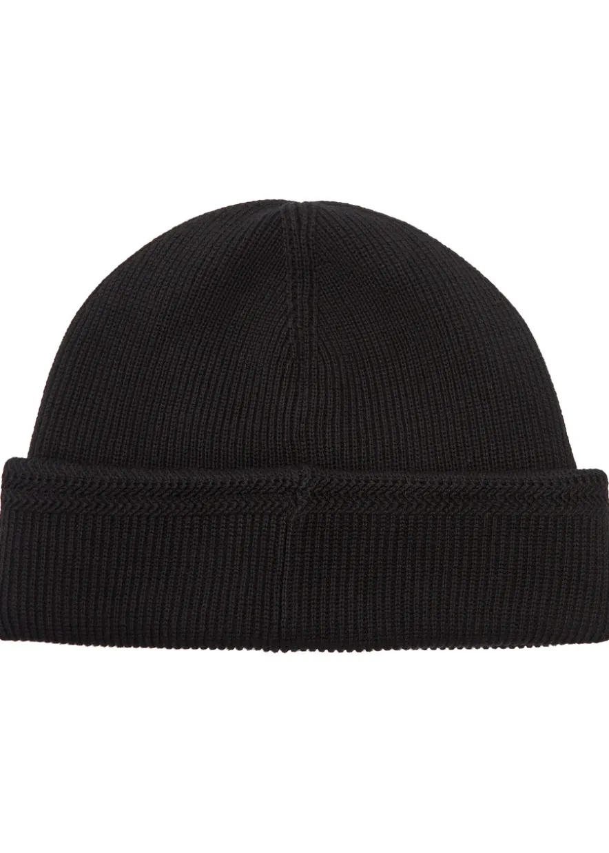 Compass logo-appliquéd ribbed cotton-knit beanie