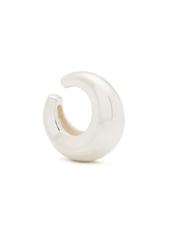 Concave small sterling silver ear cuff