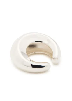 Concave small sterling silver ear cuff