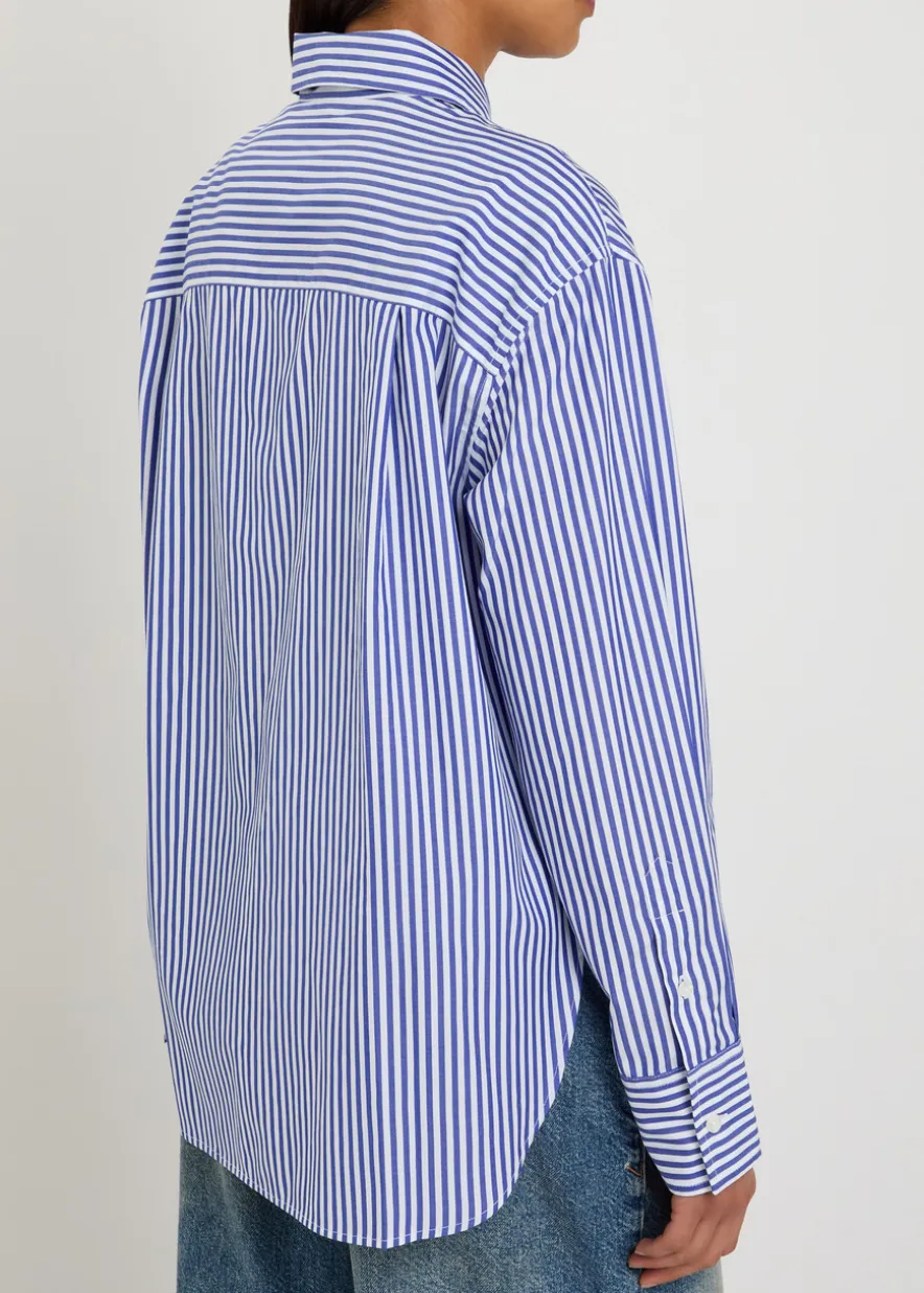 Connie striped cotton-poplin shirt
