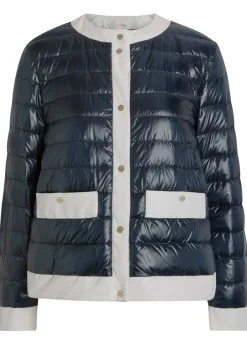 Contrasting padded glossed shell jacket