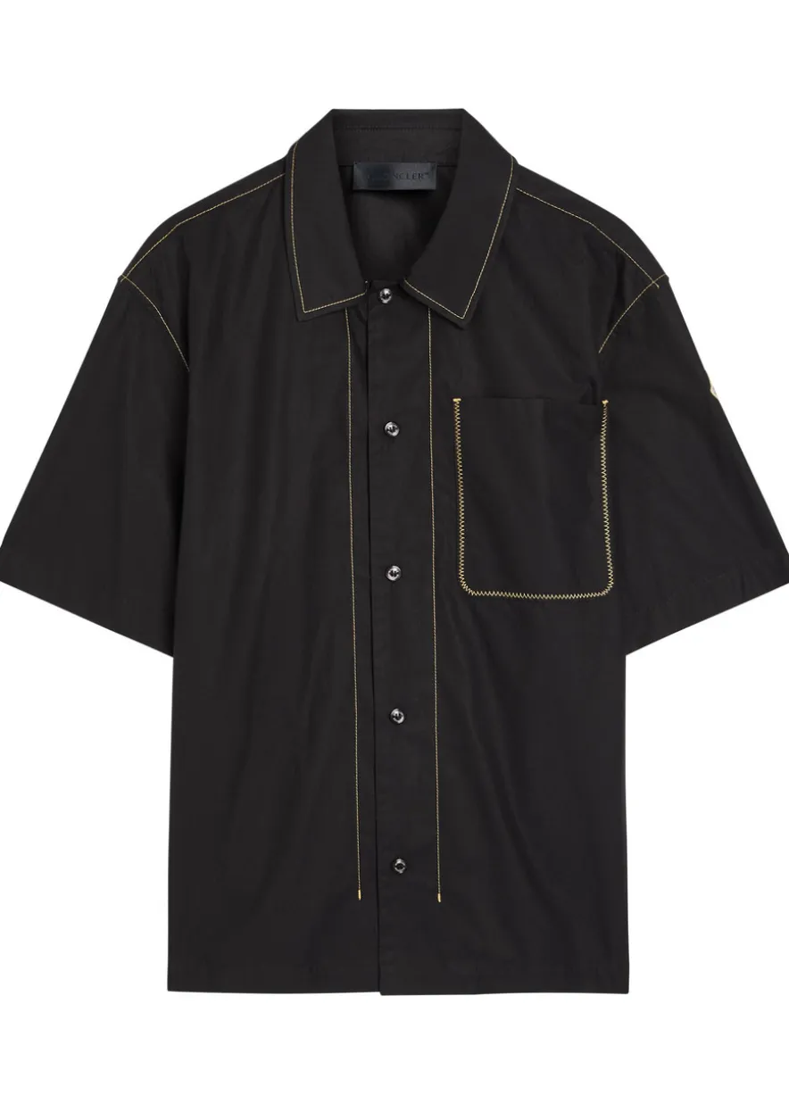 Contrast-stich cotton-poplin shirt