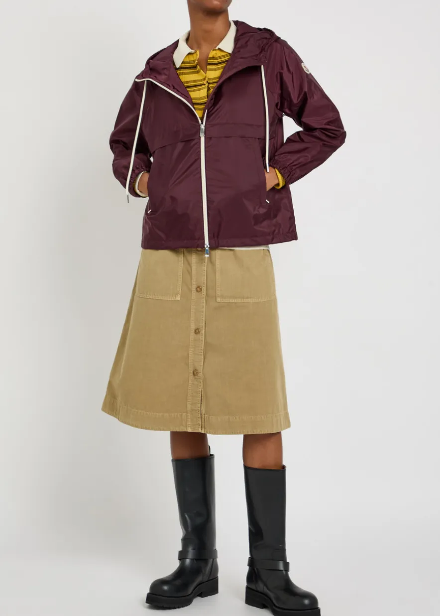 Coquelicot hooded shell jacket