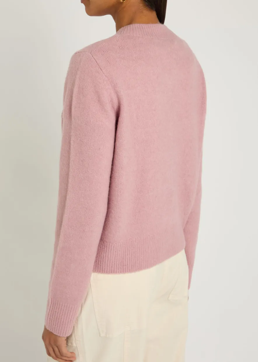 Coralee floral-embroidery knit cardigan