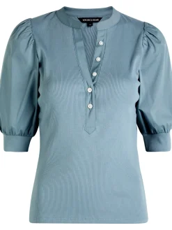 Coralee ribbed stretch-cotton top