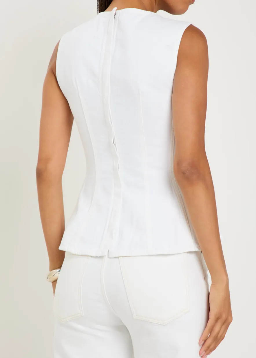 Corbin peplum-hem denim top