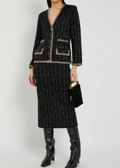 Corbin sequin-embellished knit midi skirt