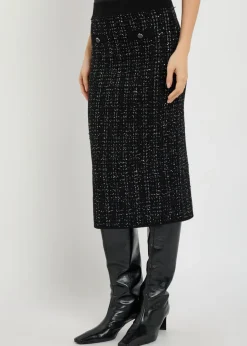 Corbin sequin-embellished knit midi skirt