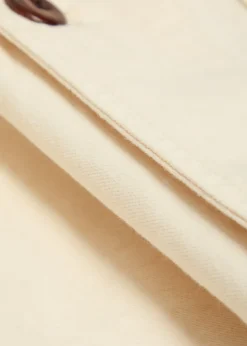 Corduroy collar cotton-twill overshirt
