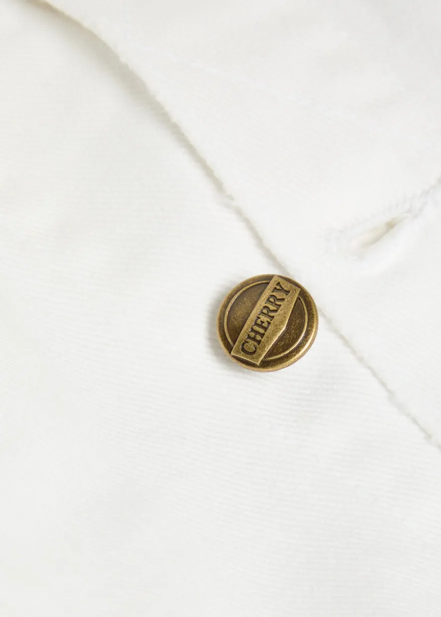 Corduroy-collar denim trucker jacket
