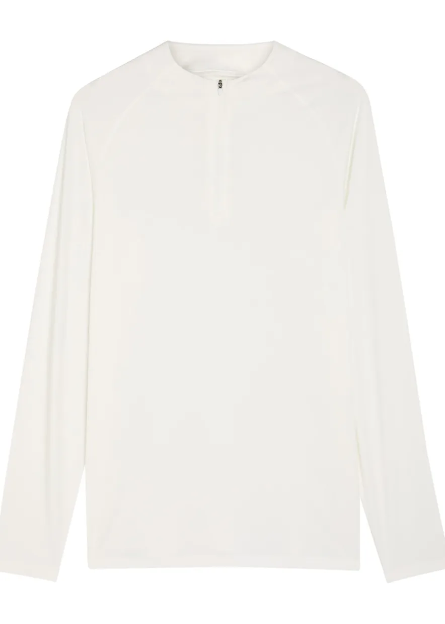 Core quarter-zip stretch-jersey top