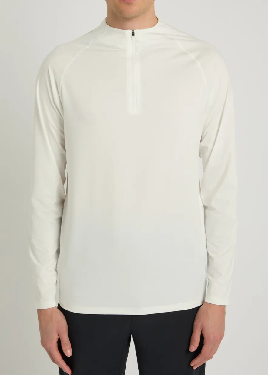 Core quarter-zip stretch-jersey top