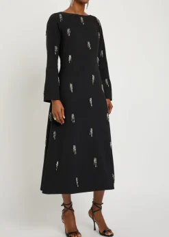 Coretta embellished crepe midi dress